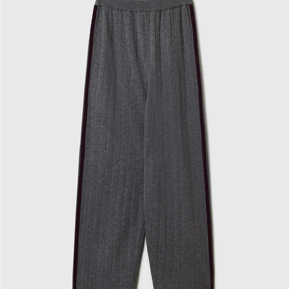 Gray Cordera Knit Pointelle Pants